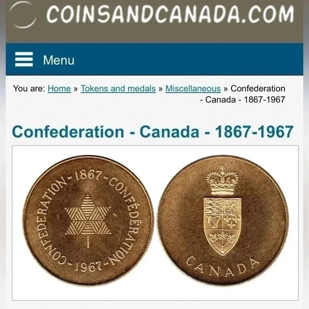 Confederation Canada  1867-1967 collectible coin 🪙 - Picture 4 of 4